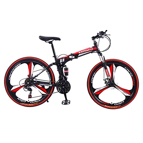 Folding Bike : URSING Adult Mountain Bike 26 inch Wheels, Mountain Trail Bike Folding Outroad Bicycles, 21-Speed BicycleFull Suspension MTB Adult MTB Foldable Mountain Bike