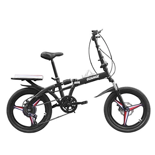 Folding Bike : URSING Folding Bikes, 20 Inch Mini Portable Student Speed Wheel Folding Bike for Men Women Lightweight Folding Bicycle, Damping Bicycle, Shockabsorption with seat