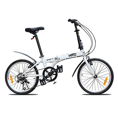 Folding Bike : Variable Speed Bicycle, Folding Bicycle, 20-inch Tires, 6-Speed, Light and Portable, Used for Commuting to Work, Suitable for Adults and Students / A / As Shown