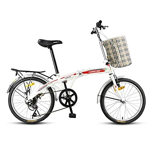 Folding Bike : Variable-Speed Bicycles, Portable Folding Bicycles, 20-inch Tires, 7-Speed Gears, Used for Commuting to Work, Outings, Suitable for Adults / B / As Shown