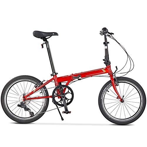 Folding Bike : VBARV 20-inch Folding Mountain Bike, AdultShock Absorption Road Bike, High-carbon Steel Frame, 6-Speed Drivetrain, Adjustable Seat, Suitable for Outdoor Riding In The City