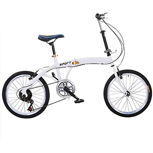 Folding Bike : VBARV Portable Folding Bicycle, Shock-absorbing Off-road Anti-tire Mountain Bike, Commuter Bicycle, Lightweight and Seat Adjustable, High Carbon Steel Double Disc Brake, for Male And Female