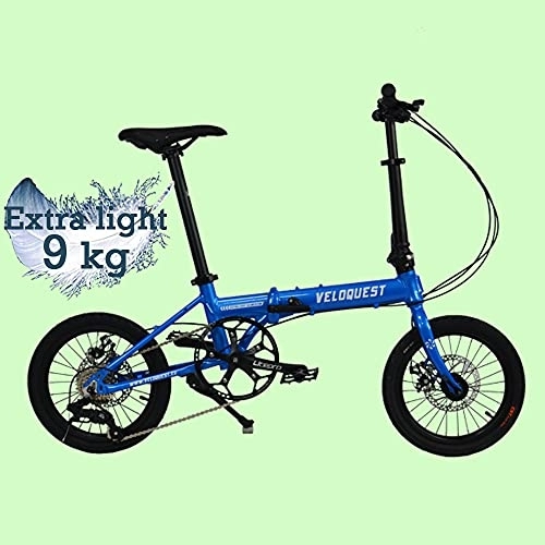 Folding Bike : Veloquest Ultra light (9 kg) 16" wheels folding bicycle (Mystic blue)