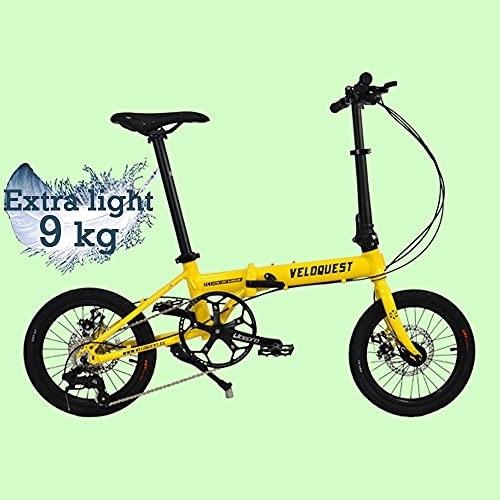 Folding Bike : Veloquest Ultra light (9kg) 16" wheels folding bicycle (Mystic yellow)