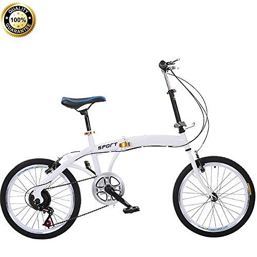 Folding Bike : WANGOFUN 20-Inch Folding Bike, Cycling Commuter Foldable Bicycle Women's Adult Student Car Bike, with Basket