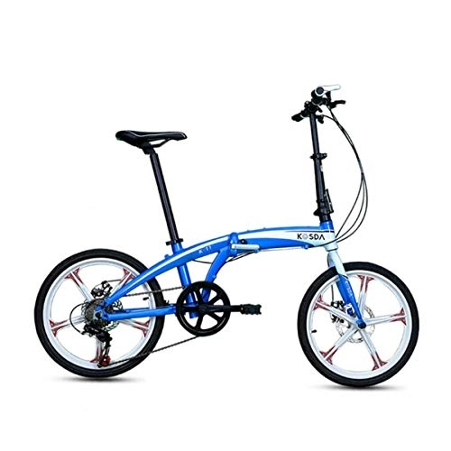 Folding Bike : WEHOLY Bicycle Folding bicycle 20 inch aluminum alloy ultra light folding bicycle adult portable children's women's folding bicycle, Blue