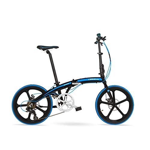 Folding Bike : WEHOLY Bicycle Folding bicycle 20 inch ultra light aluminum alloy shift folding bicycle small lightweight men and women bicycle, Blue