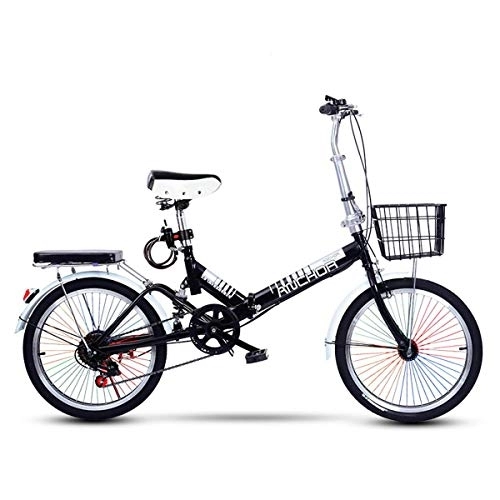 Folding Bike : WEHOLY Bicycle Folding Bicycle adult 6-speed adjustable shock absorption ultra-light portable small student bicycle
