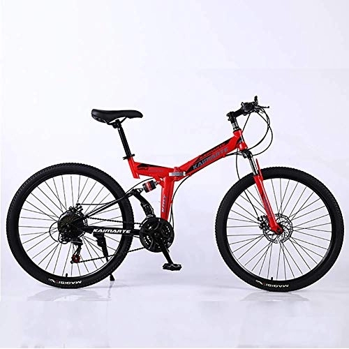 Folding Bike : WEHOLY Bicycle Mountain Bike, High Carbon Steel Folding Bike Mountain Bike 21 Speeds Mens MTB Bike 26 Inch Road Bicycle Bike Pedals with Disc Brakes and Suspension Fork