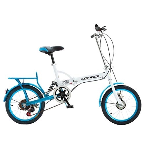 Folding Bike : WEHOLY Bicycle Travel Bikes, Folding Bikes, Boys and Girls Student Cycling, 16", Variable Speed