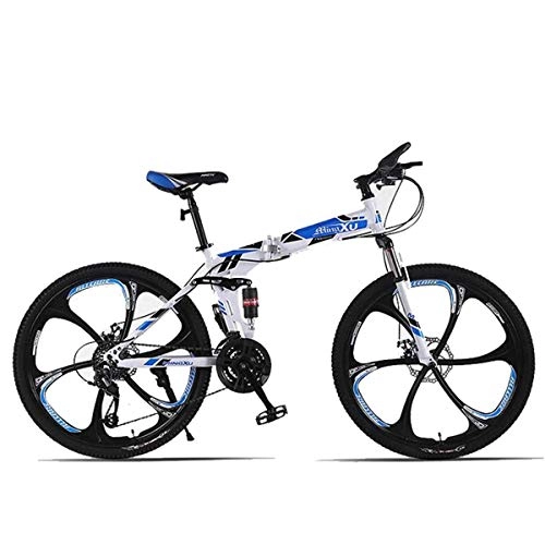 Folding Bike : WEHOLY Folding 26" 27-Speed Folding Mountain Trail Bicycle, Compact Commuter Bike, Drivetrain for Adult, YouthBoys and Girls, 15, 27Speed
