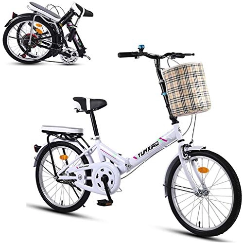 Folding Bike : WEIWEI 20 Inches Folding Bikes, Portable Lightweight Shock Absorber Bicycle Bike, Outdoor Cycling City Road Bike