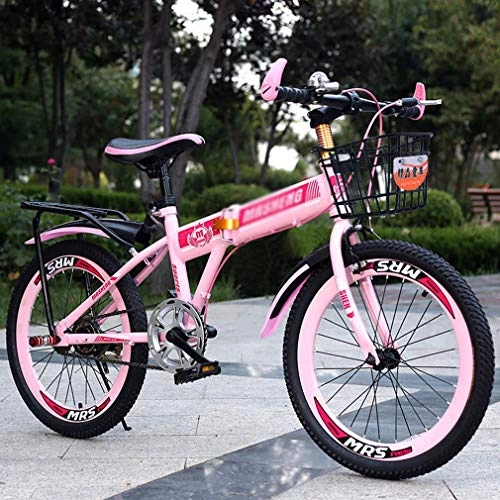 Folding Bike : WEIWEI Children Folding Bikes, Speeds Shift Shock Absorber Portable Bicycle Bike, Male And Female Students Outdoor Cycling City Bikes