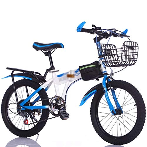 Folding Bike : WEIWEI Children Speeds Shift Folding Bikes, Shock Absorber Portable Bicycle Bike, Men And Women Students City Road Bike