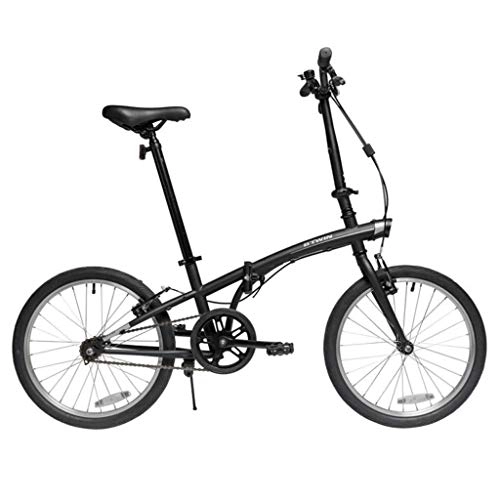 Folding Bike : Weiyue foldable bicycle- Folding Bicycle 20 Inch Men And Women Light Car Portable City Commuter Travel Bike (Color : Black)