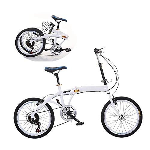 Folding Bike : WGFGXQ 20 Inch Folding Bicycle, Lightweight Portable Variable Speed Bike for Children Adult Male And Female Students