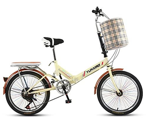 Folding Bike : WLGQ Folding City Bike, Ultralight Portable Folding Bike, Retro Style City Bikes Foldable Trekking Bike Light Bicycle, Adult Outdoors Riding Excursion D, 20 in (B 20 in)