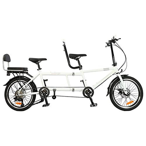 Folding Bike : WLL-DP Folding Tandem Bicycle, Variable Speed Bike, Couple Riding / Parent-Child Activities Bicycle, Universal Disc Brake Travel Sightseeing Bike