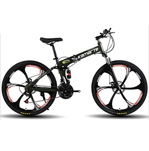 Folding Bike : WMWZ 26" Mountain Bike Foldable Steel Frame 2.0 MTB 21 / 24 / 27 Speed with Disc Brakes, H, 27Speed