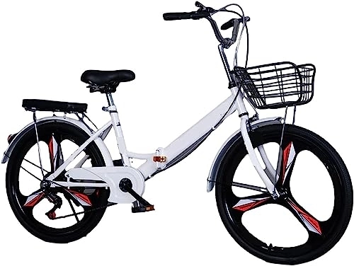 Folding Bike : WOLWES Folding Bike, 6-Speed Folding Bicycle for Adult, Lightweight Foldable Bike for Commuting, 22" Bike Adults Teenager A, 22in