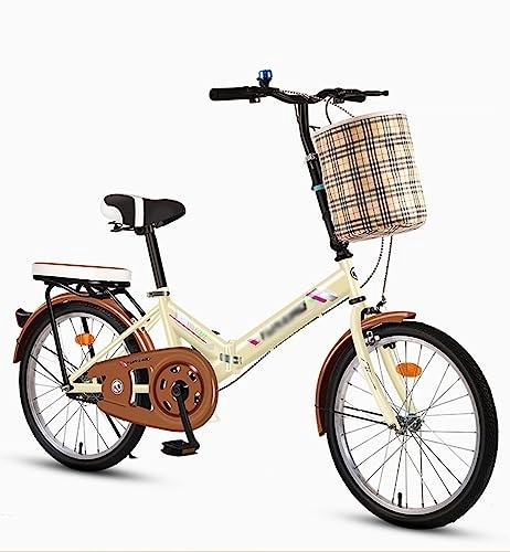 Folding Bike : WOLWES Folding Bike, Bicycles Folding Bike for Adult High Carbon Steel City Folding Bicycle Lightweight Portable Bike for Teens, Women and Men B, 20in