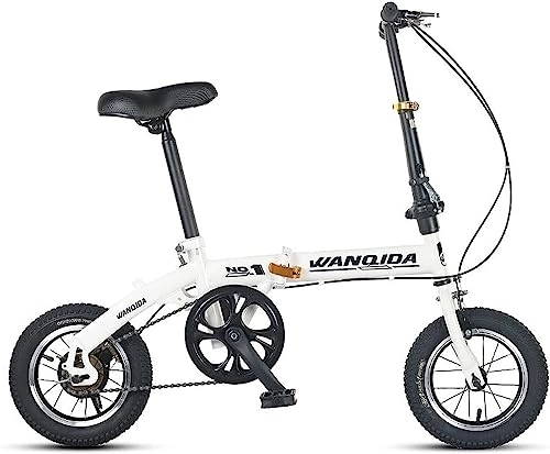 Folding Bike : WOLWES Folding Bike, Foldable Bicycle Lightweight Foldable Bike Carbon Steel Height Adjustable Folding Bike for Commuting, Adults and Teenager B, 12in