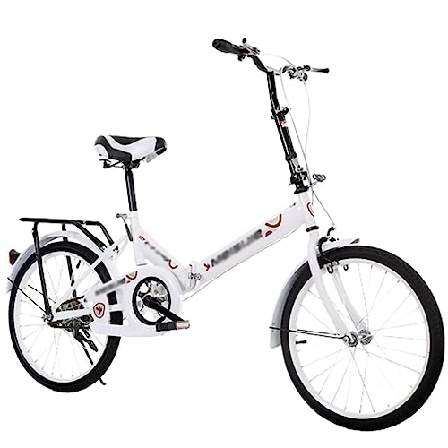 Folding Bike : WOLWES Folding Bike Foldable Bicycle Lightweight Portable Folding City Bicycle High Carbon Steel Mountain Bicycle for Adult Men Women E, 20in