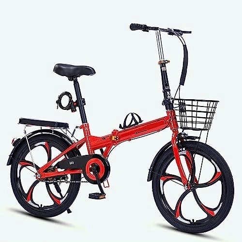 Folding Bike : WOLWES Folding Bike for Adult, High Carbon Steel Mountain Bicycle Lightweight Foldable Bike Adult Bikes with V Brakes for Adult Teenagers B, 20in