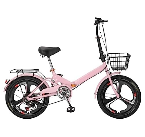 Folding Bike : WOLWES Folding Bike, High-Carbon Steel Bicycles, Folding Bike for Adult 6 Speed Shifter, Height Adjustable Folding Bike, with Mudguard, for Men Women B, 20in