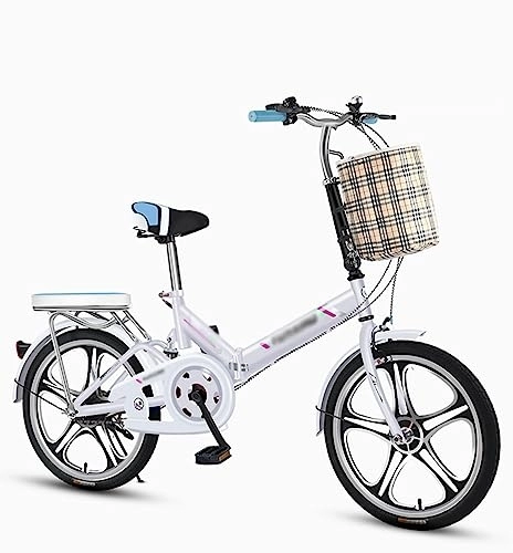 Folding Bike : WOLWES Folding Bike, Lightweight Foldable Bike Foldable Bicycle for Commuting, High Carbon Steel Mountain Bicycle for Adults Men Women A, 16in