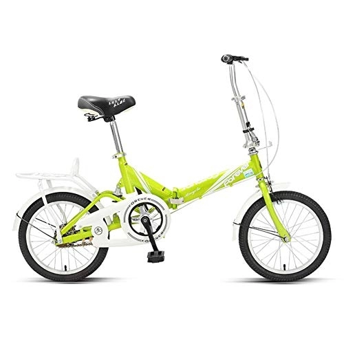 Folding Bike : Women Folding Bike, Adults Mini Light Weight Foldable Bicycle, High-carbon Steel Frame, Front and Rear Fenders, Kids Urban Commuter Bicycle, Cyan, 16 Inches