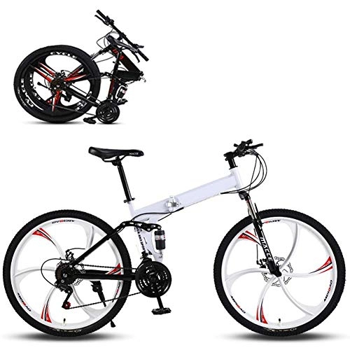 Folding Bike : woyaochudan Folding Mountain Bike, Road Bike, 6 impeller 21 Speed Ultra-Light Bicycle with High-Carbon Steel Frame And Fork, Disc Brake, for Man, Woman, City, Endurance