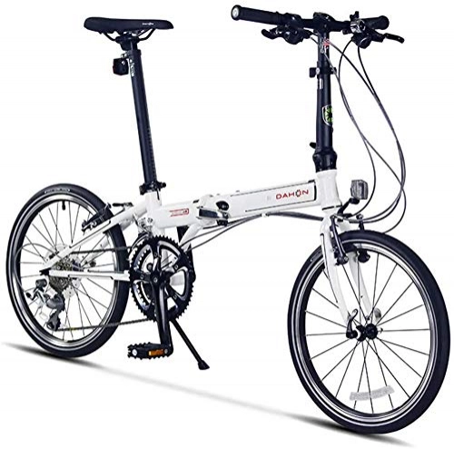Folding Bike : WSJ City Bike 20 Inch 18-Speed Commuter Bicycle Fold Aluminum Alloy Brake For Unisex Adult