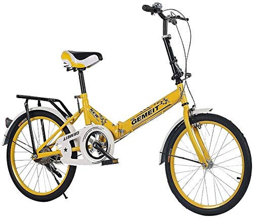 Folding Bike : WSJYP Folding Bicycle, 20 Inch Lightweight Mini Bike, Small Portable Variable Speed Bicycle, Adult Student Male Female Office Workers