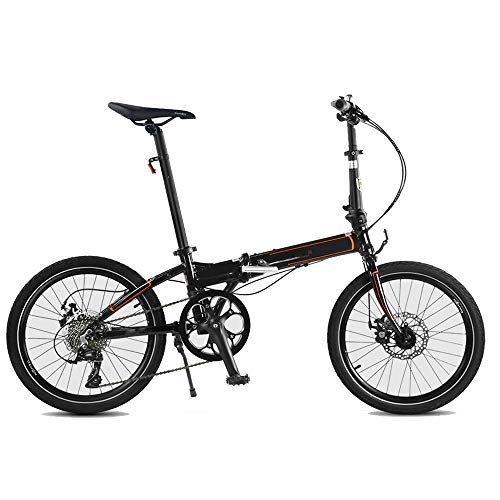 Folding Bike : WuZhong F Folding Bicycle Disc Brakes Adult Men and Women Aluminum Alloy Bicycle 20 Inch 8 Speed