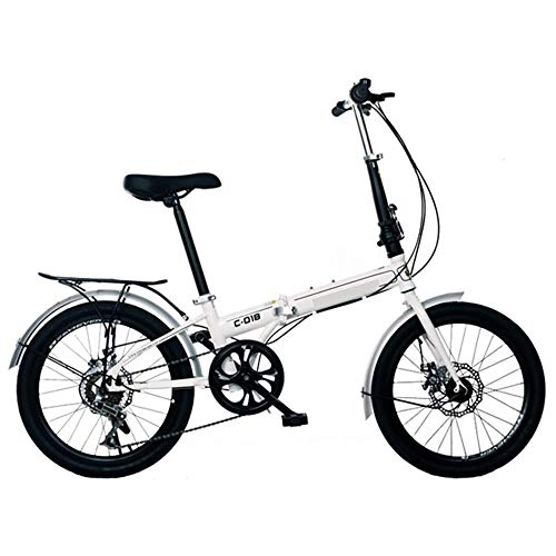 Folding Bike : WuZhong F Folding Bicycle Front and Rear Disc Brakes to Install Shelf Version of Variable Speed Folding Bike 20 Inch