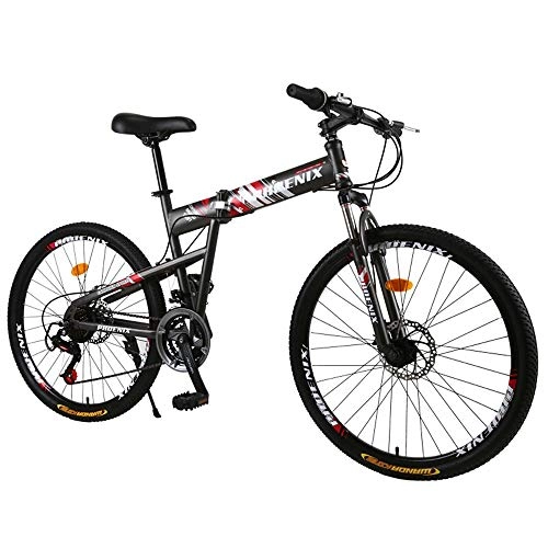 Folding Bike : WuZhong F Folding Bicycle Mountain Bike Damping Road Speed Cycling Adult Male and Female Students 26 Inch 27 Speed