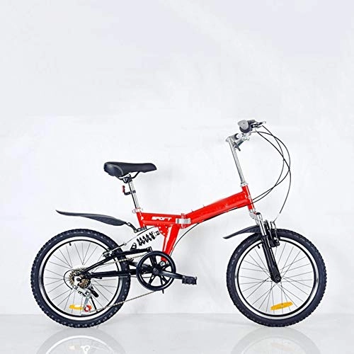 Folding Bike : WYFDM Bicycles, Mountain Folding Bicycle Bicycles for Adults Lightweight Aluminum Frame Great for City Riding And Commuting 20-Inch Wheels, Red