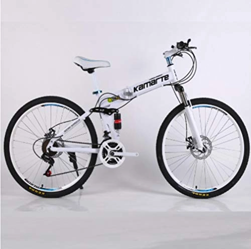 Folding Bike : WYN 21 speed mountain bike adult spoke wheel mountain bicycle folding mountain bike, 26 inch white