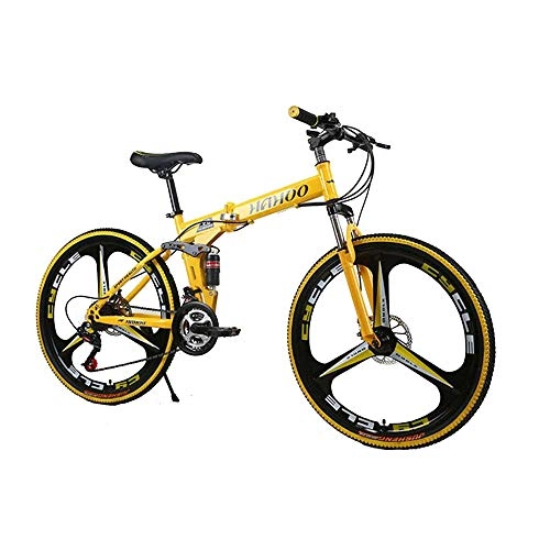 Folding Bike : WYX Folding Mountain Bike City Bike, 27 Speed Bicycle Double Disc Brake Bike Suitable for Adults, B, 24" 27speed