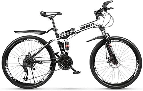 Folding Bike : Wyyggnb Mountain Bike, Dual Suspension Mountain Bikes Comfort & Cruiser Bikes 260inch Wheel Folding Mountain Bicycle Bike Sports Leisure Off Road Bike For Adults (Color : White, Size : 27 speed)