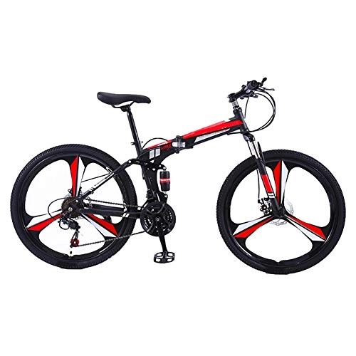Folding Bike : WYZDQ Adult Mountain Bike Dual Disc Brake Variable Speed Bicycle 8 Seconds Fast Folding And Convenient Storage, 21 speed