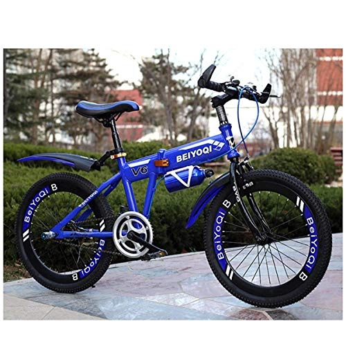 Folding Bike : WZB 20" Mountain Bike - Red, Green & Black, 17" Steel frame with 21 speed front and rear mudguards front and rear mechanical disc brake, Blue