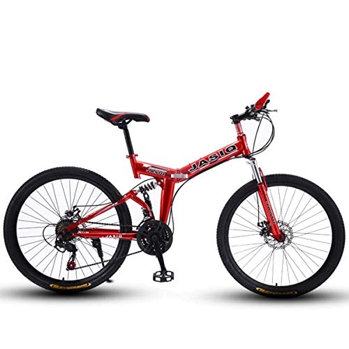 Folding Bike : WZB Folding Mountain Bike with 26" Super Lightweight Magnesium Alloy, Premium Full Suspension and Shimano 21 Speed Gear, 3, 26