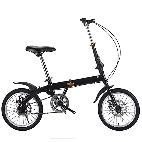 Folding Bike : WZHSDKL Black Bicycl Mountain Bike Effortless Riding Folding Bike 16 Inches Dustproof Wear-resistant Tires Low Friction, Breathable And Smooth Soft Cushion
