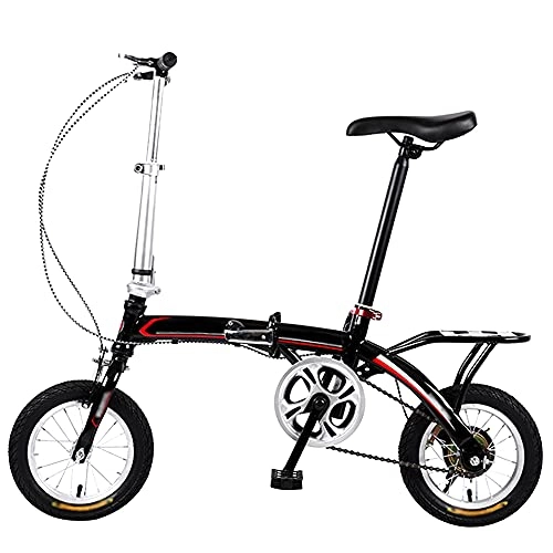 Folding Bike : WZHSDKL Mountain Bike 12 Inches Folding Bike Black Dustproof Wear-resistant Tires Bicycl Low Friction, Effortless Riding, Breathable And Smooth Soft Cushion