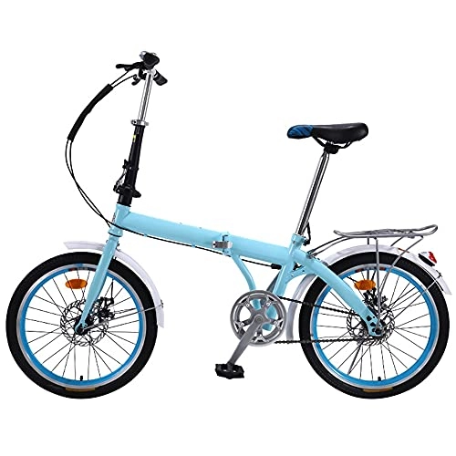 Folding Bike : WZHSDKL Mountain Bike Folding Bike Blue For Mountains And Roads Wheel Dual Suspension, Height And Save Space Better, Adjustable Seat Suitable 7 Speed