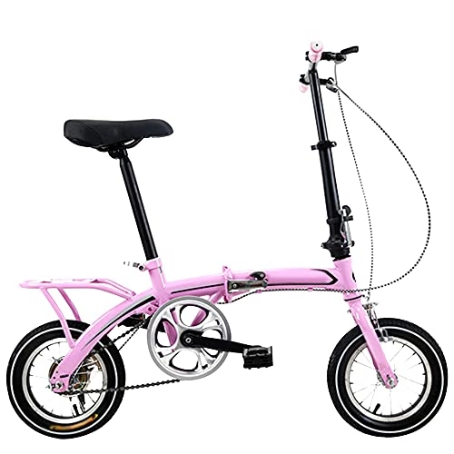Folding Bike : WZHSDKL Mountain Bike Pink Bicycl Effortless Riding Folding Bike 12 Inches Dustproof Wear-resistant Tires Low Friction, Breathable And Smooth Soft Cushion