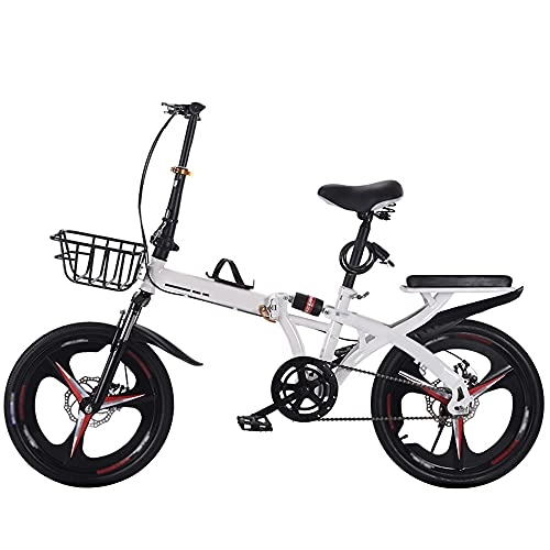 Folding Bike : WZHSDKL White Folding Bike Mountain Bike ​Effortless Riding, Breathable And Smooth Soft Cushion, Dustproof Wear-resistant Tires Bicycl Low Friction(Size:20 inches)