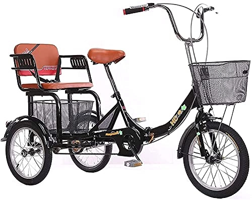 Folding Bike : XBR Anti-Collision Adult 3 Wheel Tricycle - Trike Cruiser Bike, Adult Folding Tricycle, 1 Speed Foldable Adult Trike, 16 Inch 3 Wheel Bikes with Low Step-Through, Adjustable Manpower Pedal Bicycle